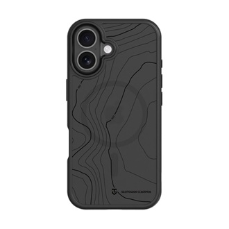 iPhone 16 TACTICAL MAGFORCE HYPERSTEALTH SIKA szilikon telefonvédő ütésállóság, topográfiai minta, FEKETE