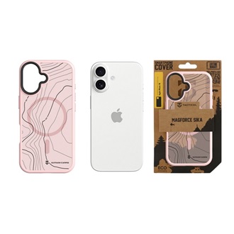 iPhone 16 TACTICAL MAGFORCE HYPERSTEALTH SIKA szilikon telefonvédő ütésállóság, topográfiai minta, RÓZSASZÍN