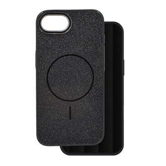 iPhone 16e GIGAPACK Szilikon telefonvédő műanyag hátlap, csillogó, FEKETE