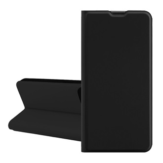 iPhone 16e GIGAPACK Tok álló, bőr hatású FLIP, kártyazseb, FEKETE