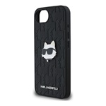 iPhone 16e KARL LAGERFELD MONOGRAM CHOUPETTE HEAD PIN szilikon telefonvédő ütésállóság, MagSafe, FEKETE