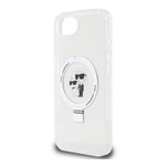 iPhone 16e KARL LAGERFELD RINGSTAND KARL AND CHOUPETTE MAGSAFE szilikon telefonvédő ütésállóság, kitámasztó, FEHÉR