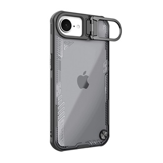 iPhone 16e NILLKIN ICEBLADE PROP szilikon telefonvédő ütésállóság, kitámasztó, FEKETE