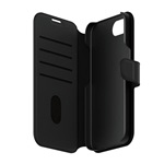 iPhone 16e PANZERGLASS CARE TANGO TWO-IN-ONE tok álló, bőr hatású FLIP, kivehető telefonvédő, FEKETE