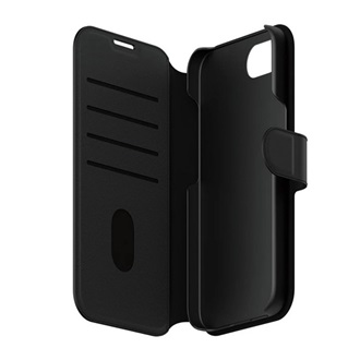 iPhone 16e PANZERGLASS CARE TANGO TWO-IN-ONE tok álló, bőr hatású FLIP, kivehető telefonvédő, FEKETE