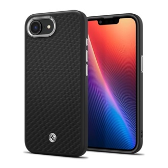 iPhone 16e SPIGEN ENZO ARAMID telefonvédő Magsafe, karbon minta, FEKETE
