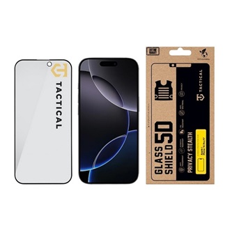 iPhone 17 / 16 Pro TACTICAL GLASS SHIELD PRIVACY STEALTH 5D képernyővédő üveg 5D, betekintés védelem, FEKETE