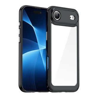 iPhone 17 Air GIGAPACK Szilikon telefonvédő ütésállóság, átlátszó hátlap, FEKETE