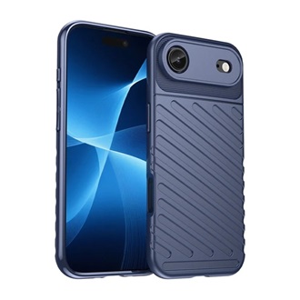 iPhone 17 Air GIGAPACK Szilikon telefonvédő ütésállóság, dombor minta, SÖTÉTKÉK