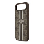 iPhone 17 Air GUESS 4G PRINTED STRIPES szilikon telefonvédő ütésállóság, MagSafe, SÖTÉTBARNA