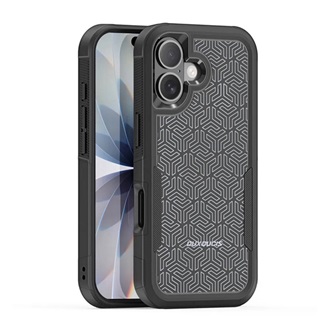 iPhone 17 DUX DUCIS SHLD defender szilikon telefonvédő erős ütésállóság, háromszög minta, FEKETE