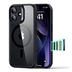 iPhone 17 ESR CLASSIC HYBRID szilikon telefonvédő ütésállóság, MagSafe, ÁTLÁTSZÓ/FEKETE