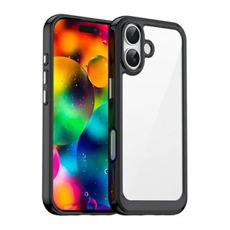 iPhone 17 GIGAPACK Szilikon telefonvédő ütésállóság, átlátszó hátlap, FEKETE