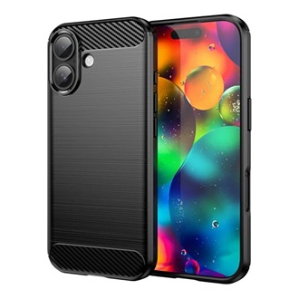 iPhone 17 GIGAPACK Szilikon telefonvédő ütésállóság, karbon minta, FEKETE