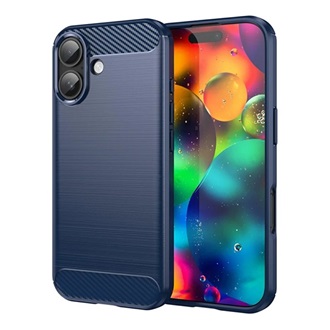 iPhone 17 GIGAPACK Szilikon telefonvédő ütésállóság, karbon minta, SÖTÉTKÉK