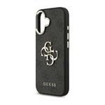 iPhone 17 GUESS 4G BIG CLASSIC LOGO szilikon telefonvédő ütésállóság, bőr hatású hátlap, FEKETE/ARANY