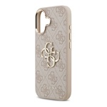 iPhone 17 GUESS 4G BIG CLASSIC LOGO szilikon telefonvédő ütésállóság, bőr hatású hátlap, RÓZSASZÍN/ARANY