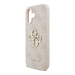 iPhone 17 GUESS 4G BIG LOGO szilikon telefonvédő ütésállóság, bőr hatású hátlap, RÓZSASZÍN