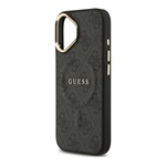 iPhone 17 GUESS 4G CLASSIC LOGO szilikon telefonvédő ütésállóság, bőr hatású hátlap, FEKETE