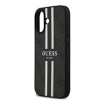 iPhone 17 GUESS 4G PRINTED STRIPES szilikon telefonvédő ütésállóság, MagSafe, FEKETE