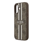 iPhone 17 GUESS 4G PRINTED STRIPES szilikon telefonvédő ütésállóság, MagSafe, SÖTÉTBARNA
