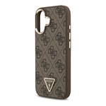 iPhone 17 GUESS GRAINED TRIANGLE szilikon telefonvédő ütésállóság, MagSafe, BARNA/ARANY