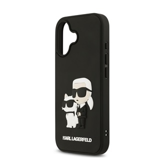 iPhone 17 KARL LAGERFELD 3D RUBBER KARL AND CHOUPETTE szilikon telefonvédő ütésállóság, 3D, FEKETE