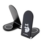 iPhone 17 KARL LAGERFELD CHOUPETTE MAGSAFE asztali töltő 2in1 15W, Apple Airpods töltő, FEKETE