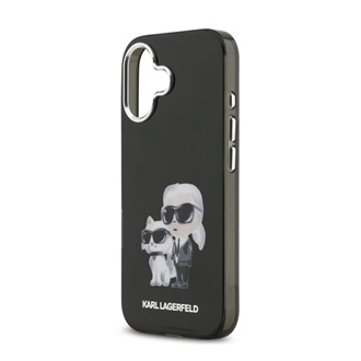 iPhone 17 KARL LAGERFELD IML AQUARELLE KARL AND CHOUPETTE szilikon telefonvédő ütésállóság, kameravédő, FEKETE