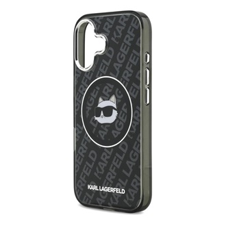 iPhone 17 KARL LAGERFELD IML CHOUPETTE HEAD LOGO MAGSAFE szilikon telefonvédő ütésállóság, MagSafe, FEKETE