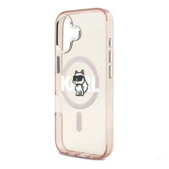 iPhone 17 KARL LAGERFELD IML CHOUPETTE SKETCH LOGO MAGSAFE szilikon telefonvédő ütésállóság, MagSafe, RÓZSASZÍN