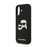 iPhone 17 KARL LAGERFELD LIQUID SILICONE DOUBLE HEADS MAGSAFE szilikon telefonvédő ütésállóság, MagSafe, FEKETE