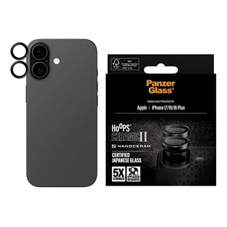 iPhone 17 PANZERGLASS HOOPS CERAMIC II kameravédő üveg 9H + segédkeret FEKETE