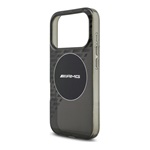 iPhone 17 Pro AMG DOUBLE LAYER TRANSPARENT SMOCKED MAGSAFE szilikon telefonvédő ütésállóság, MagSafe, FEKETE