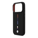 iPhone 17 Pro BMW M SILICON TRICOLOR LINE MAGSAFE szilikon telefonvédő ütésállóság, MagSafe, FEKETE