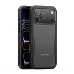 iPhone 17 Pro DUX DUCIS SHLD defender szilikon telefonvédő erős ütésállóság, háromszög minta, FEKETE