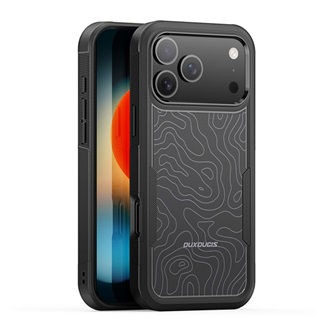 iPhone 17 Pro DUX DUCIS SHLD defender szilikon telefonvédő erős ütésállóság, terep minta, FEKETE