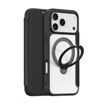 iPhone 17 Pro DUX DUCIS SKIN X PRO tok álló, bőr hatású FLIP, MagSafe, FEKETE