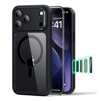 iPhone 17 Pro ESR CLASSIC HYBRID szilikon telefonvédő ütésállóság, MagSafe + képernyővédő üveg, FEKETE