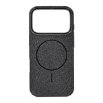 iPhone 17 Pro GIGAPACK Szilikon telefonvédő műanyag hátlap, csillogó, FEKETE