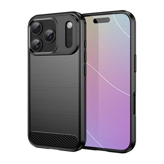 iPhone 17 Pro GIGAPACK Szilikon telefonvédő ütésállóság, karbon minta, FEKETE