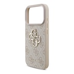 iPhone 17 Pro GUESS 4G BIG LOGO szilikon telefonvédő ütésállóság, bőr hatású hátlap, RÓZSASZÍN