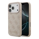 iPhone 17 Pro GUESS 4G CLASSIC szilikon telefonvédő ütésállóság, ECO bőr hatású hátlap, RÓZSASZÍN