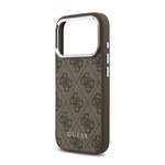 iPhone 17 Pro GUESS 4G MAGSAFE szilikon telefonvédő ütésállóság, műanyag hátlap, BARNA