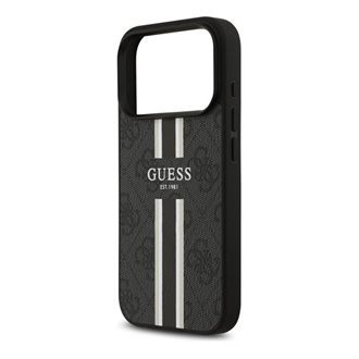 iPhone 17 Pro GUESS 4G PRINTED STRIPES szilikon telefonvédő ütésállóság, MagSafe, FEKETE