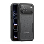 iPhone 17 Pro Max DUX DUCIS SHLD defender szilikon telefonvédő erős ütésállóság, geometrikus minta, FEKETE