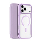 iPhone 17 Pro Max DUX DUCIS SKIN X PRO tok álló, bőr hatású FLIP, MagSafe, LILA