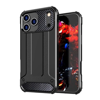 iPhone 17 Pro Max GIGAPACK Defender szilikon telefonvédő ütésállóság, fémhatás, FEKETE