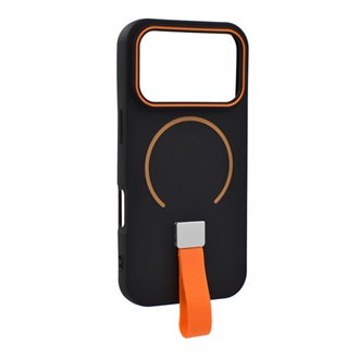 iPhone 17 Pro Max GIGAPACK Szilikon telefonvédő mikrofiber plüss belső, MagSafe, FEKETE