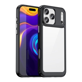 iPhone 17 Pro Max GIGAPACK Szilikon telefonvédő ütésállóság, átlátszó hátlap, FEKETE